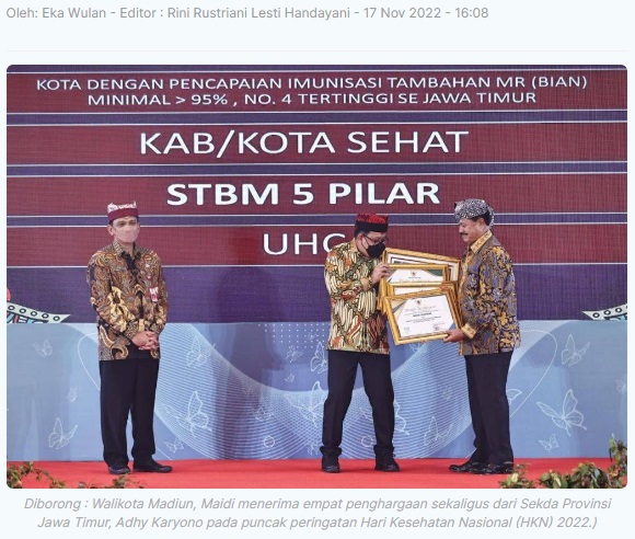 Pemkot Madiun Borong Empat Penghargaan Pada Puncak HKN 2022