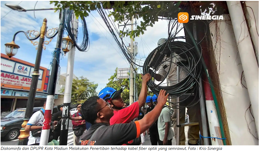 Diskominfo Kota Madiun Eksekusi Kabel Fiber Optik Semrawut, Provider Diminta Sistem Ducting