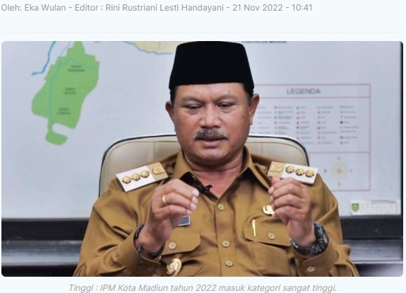 IPM Kota Madiun 2022 Urutan Ketiga se Jatim