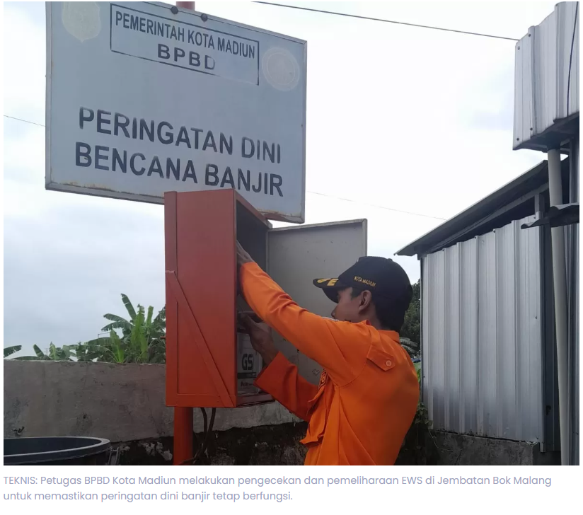 Perawatan EWS Masih Manual, BPBD Kota Madiun Siaga Banjir