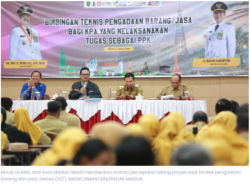 Hindari Proyek Bermasalah, Pemkot Madiun Mulai Lelang Sejak Awal Tahun