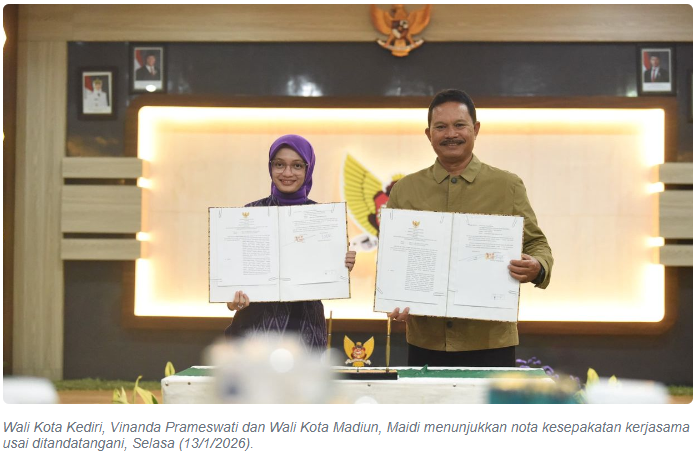 Sinergi Wali Kota Kediri dan Wali Kota Madiun, Sepakat Kerja Sama Bidang Strategis