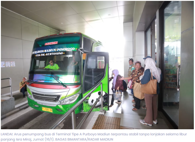 Libur Isra Miraj, Terminal Purboyo Madiun Lengang Tanpa Lonjakan Penumpang
