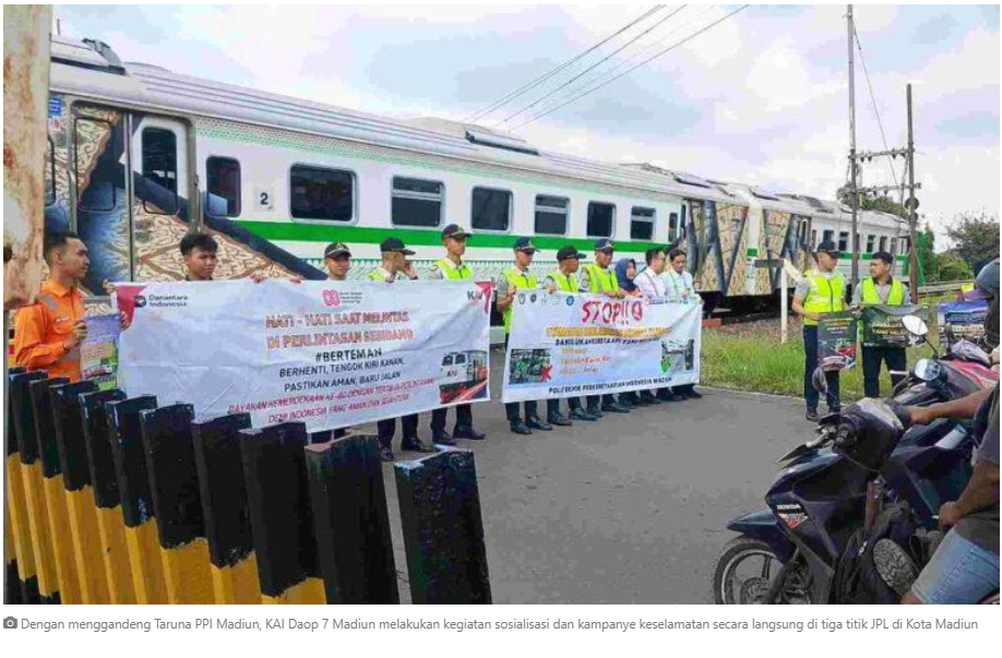 Tekan Kasus Laka Lantas, Daop 7 Madiun Tingkatkan Frekuensi Kampanye Keselamatan di Perlintasan Sebidang