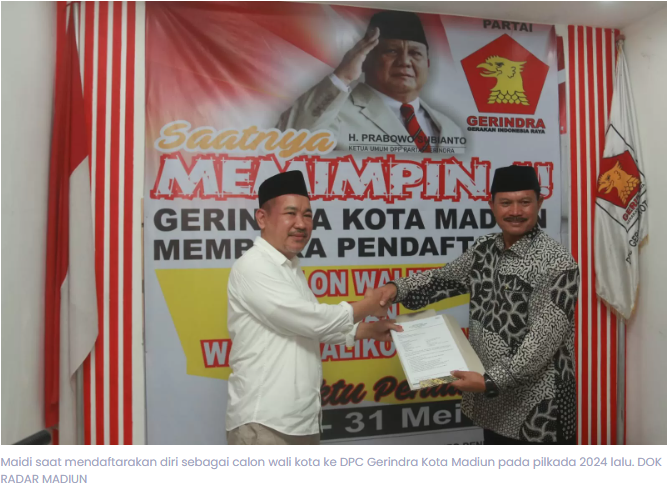 Gerindra Kota Madiun Tegaskan Maidi Bukan Kader, Belum Kantongi KTA