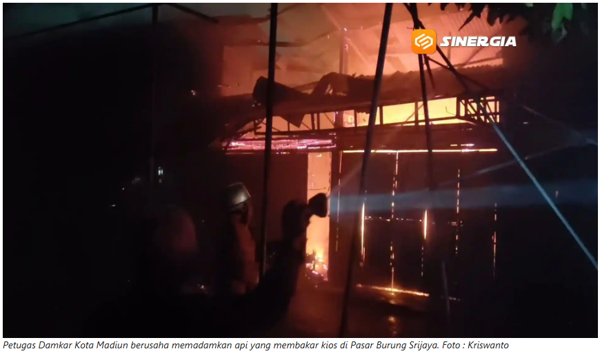 4 Kios di Pasar Burung Njoyo Kebakaran, Polisi Selidiki Penyebabnya