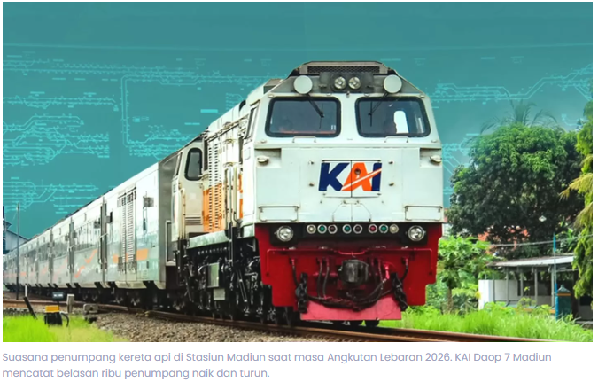 Angkutan Lebaran 2026, Pemesanan Tiket Kereta di Daop 7 Madiun Tembus 19 Ribu