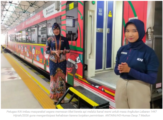 Daop Madiun catat 19.110 tiket Lebaran 2026 terjual