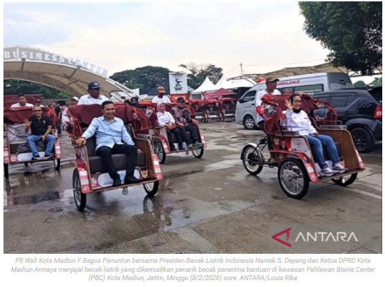 Pemkot Madiun gunakan becak listrik dari Presiden dukung sektor wisata