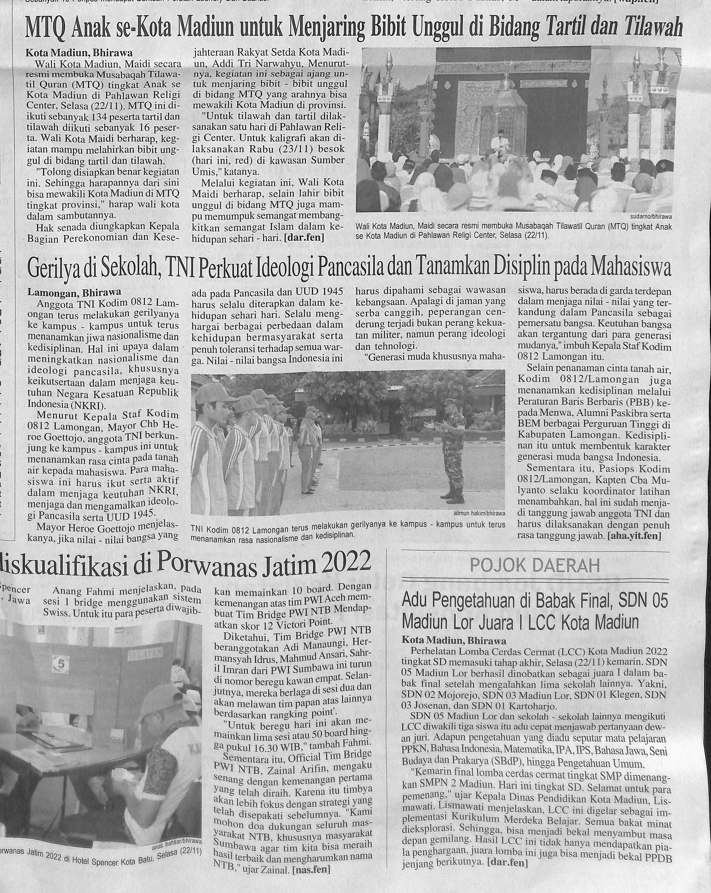 Adu Pengetahuan di Babak Final, SDN 05 Madiun Lor Juara I LCC Kota Madiun