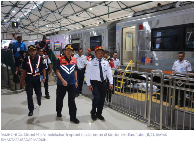 Cek Jalur Rawan Longsor-Banjir, DJKA-KNKT Ramp Check Kereta di Daop 7 Madiun
