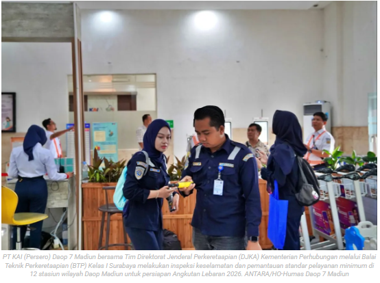 Daop 7 Madiun dan DJKA laksanakan inspeksi keselamatan dan pelayanan