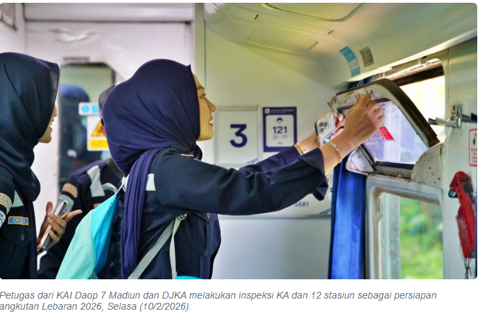 Persiapan Angkutan Lebaran 2026, Daop 7 Madiun dan DJKA Inspeksi 12 Stasiun dan KA
