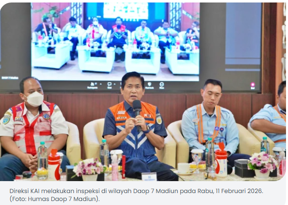 Cek Jalur Mudik, Direksi KAI Pastikan Kesiapan Angkutan Lebaran 2026 di Daop 7 Madiun