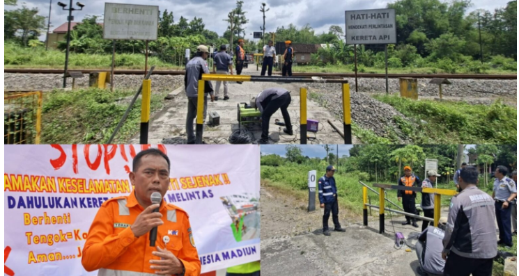 KAI Daop 7 Madiun Tutup Perlintasan Sebidang di Desa Ngaglik, Srengat, Blitar