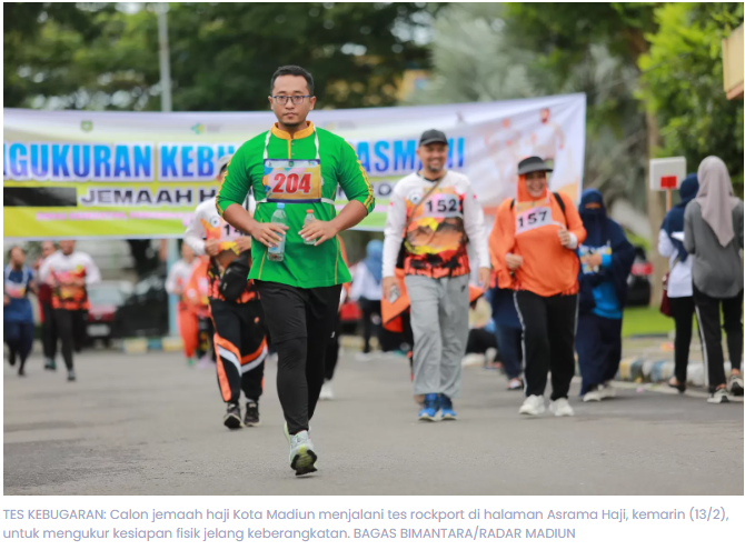 226 CJH Kota Madiun Jalani Tes Kebugaran, Hasil Rockport Jadi Acuan Berangkat Haji