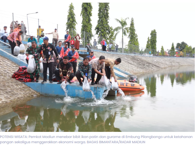 Pemkot Madiun Tebar Bibit Patin-Gurame di Embung Pilangbango, Siap Jadi Wisata Kelurahan