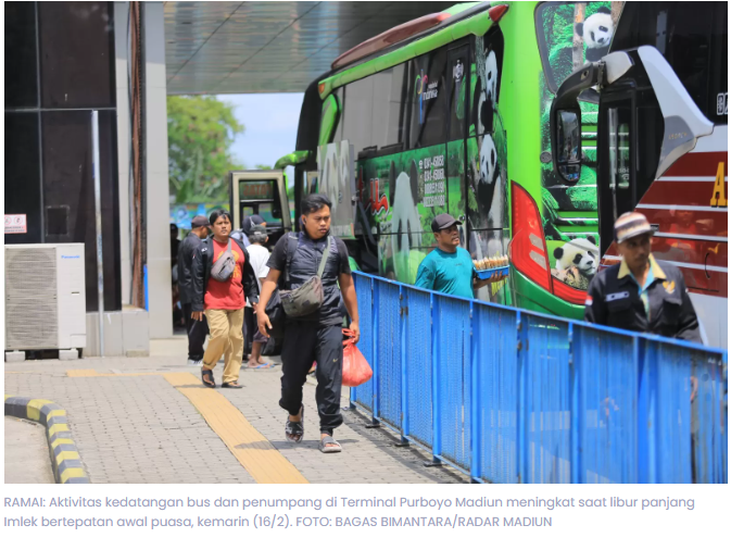 Long Weekend Imlek Awal Puasa, Kedatangan Penumpang Terminal Purboyo Madiun Tembus 12.735 Orang