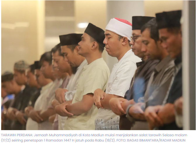 Warga Muhammadiyah Kota Madiun Mulai Tarawih Lebih Dulu, Digelar Serentak di 17 Masjid