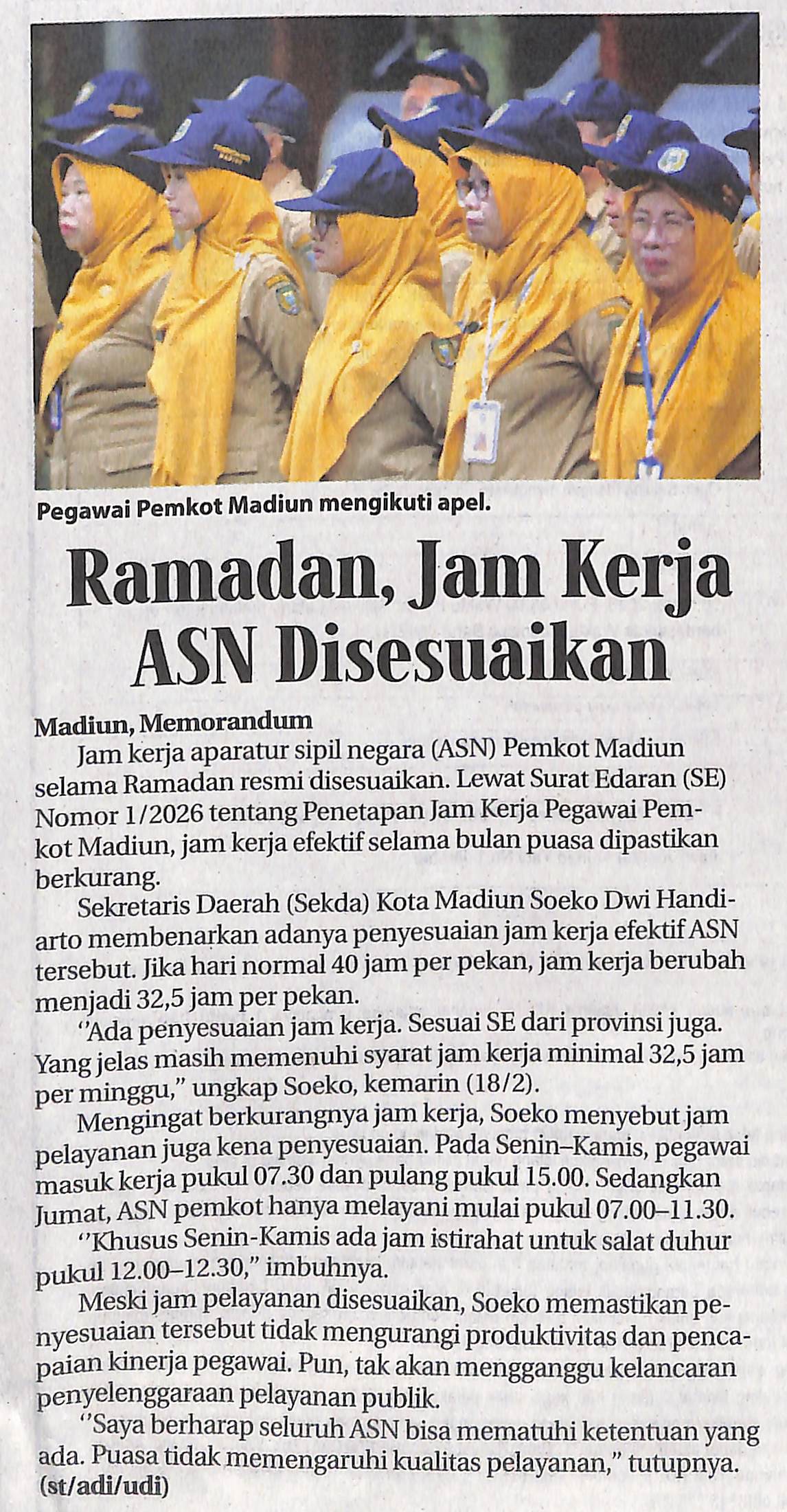 Ramadan, Jam Kerja ASN Disesuaikan