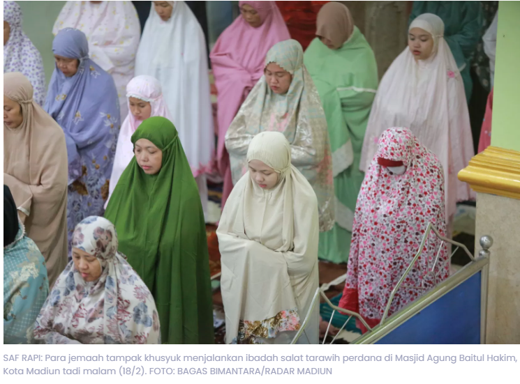 Tarawih Perdana Pemkot Madiun di Masjid Agung, Tekankan Toleransi dan Kerukunan