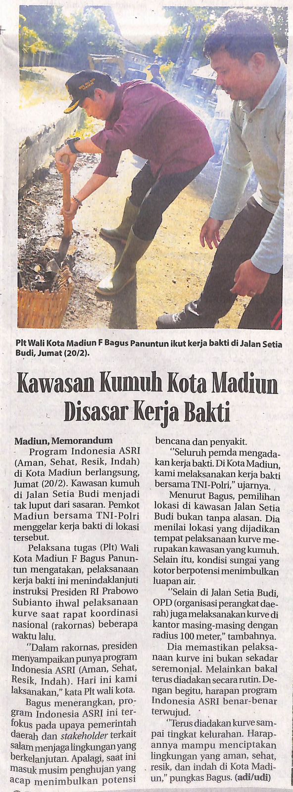 Kawasan Kumuh Kota Madiun Disasar Kerja Bakti
