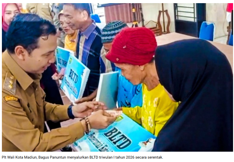 Pemkot Madiun Cairkan BLTD Triwulan I 2026, Total Anggaran Capai Rp1,2 Miliar