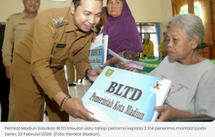 Pemkot Madiun Salurkan BLTD 2026 Triwulan Satu Tahap Pertama, Sasar 2.104 Penerima Manfaat