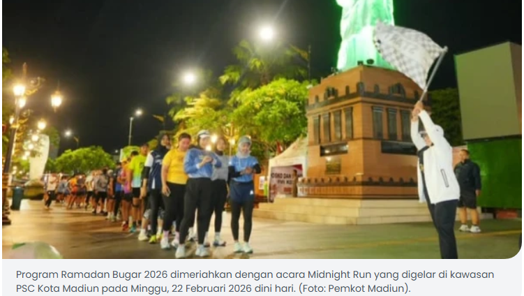 Program Ramadan Bugar, Pemkot Madiun Ajak Warga Sehat Lewat Midnight Run dan Olahraga Gratis