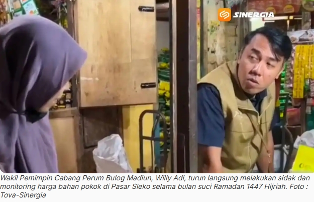 Sidak Pasar Sleko, Bulog Pastikan Stok Pangan Aman Selama Ramadan 1447 H