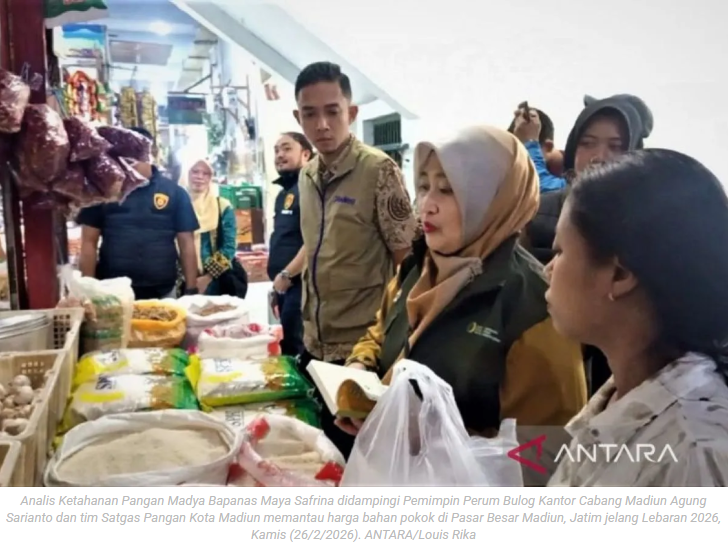 Bapanas pantau harga bahan pokok di pasar Madiun jelang Lebaran