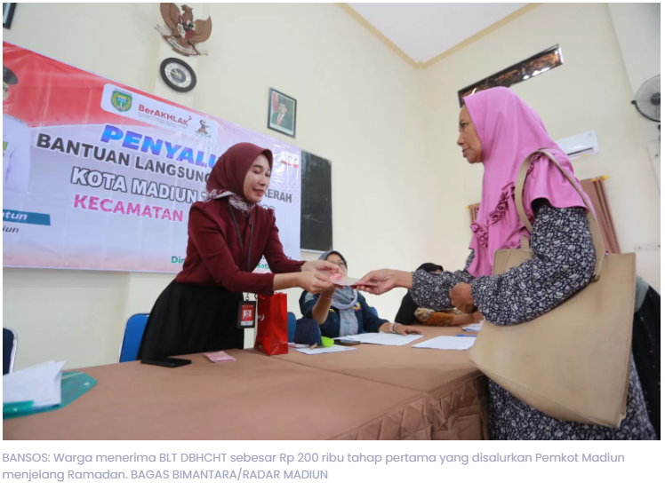 970 Warga Madiun Terima BLT DBHCHT, Cair Rp 200 Ribu Tahap Pertama