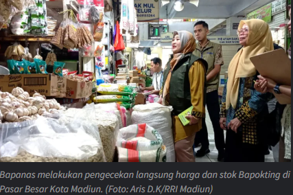 Bapanas Sidak Pasar Besar Kota Madiun, Pastikan Stabilitas Bapokting