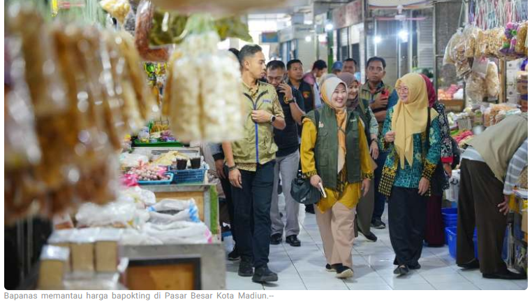 Bapanas Pantau Bapokting di Pasar Besar Madiun, Harga Mayoritas di Bawah HAP