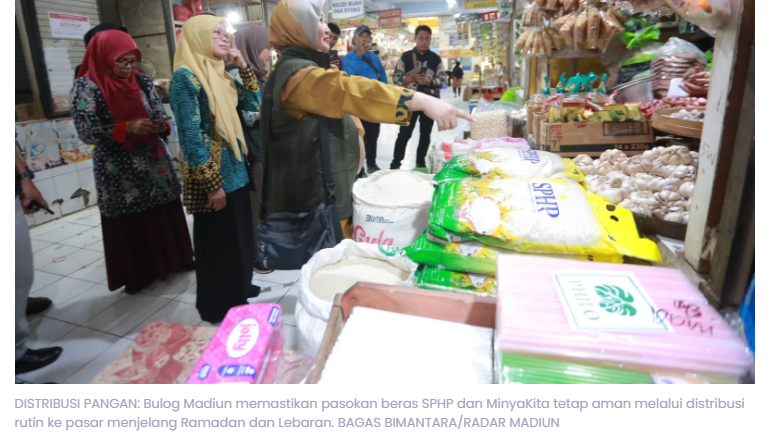 Bulog Madiun Genjot Distribusi Beras SPHP, 200 Ton Digelontor Tiap Hari