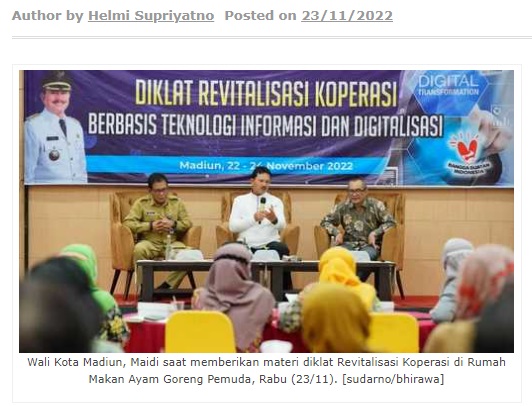 Wali Kota Madiun Inginkan Koperasi Berbasis Teknologi Informasi