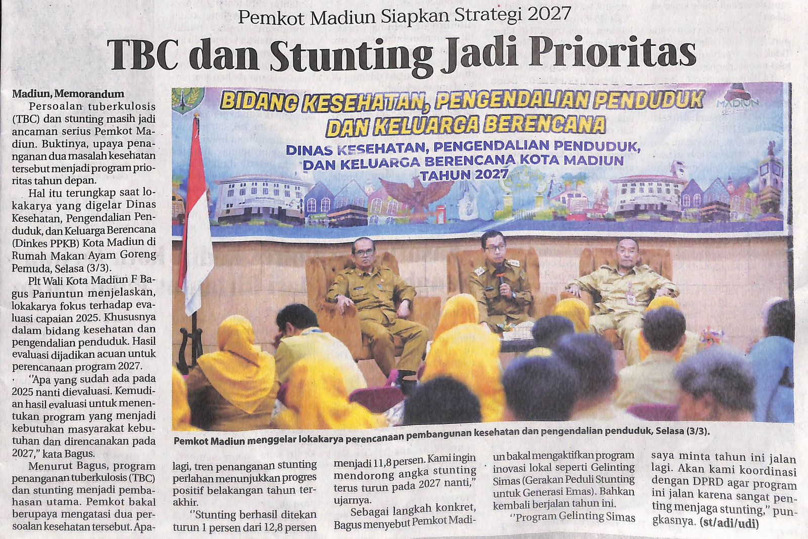 Pemkot Madiun Siapkan Strategi 2027, TBC dan Stunting Jadi Prioritas