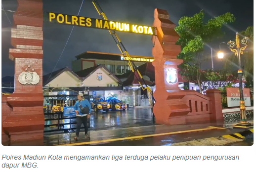 Polres Madiun Kota Amankan Tiga Orang, Diduga Lakukan Penipuan “Titik Biru” Lokasi Dapur MBG