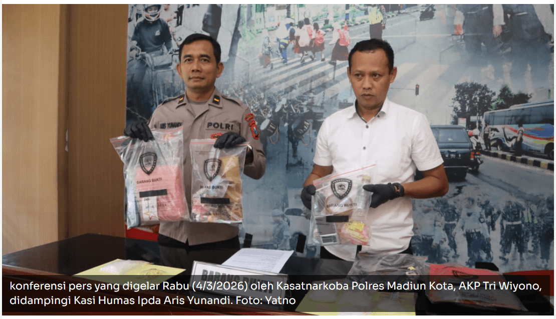 Satnarkoba Polres Madiun Kota Ungkap Dua Kasus Peredaran Sabu, Amankan 300 Gram dan Dua Tersangka