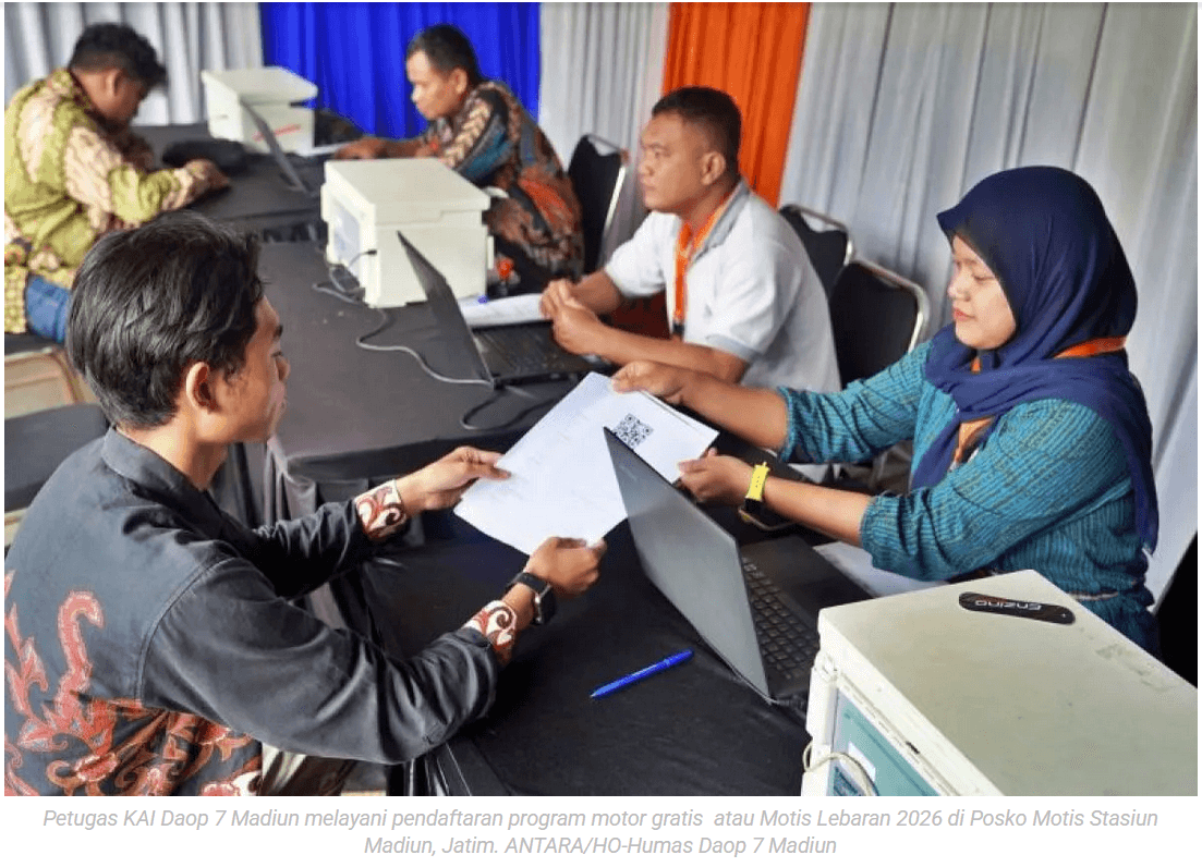 Daop 7 Madiun operasikan layanan angkut motor gratis pada Lebaran 2026