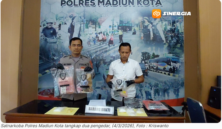 Satnarkoba Polres Madiun Kota Bekuk Dua Pengedar, Amankan 300 Gram Sabu-Sabu