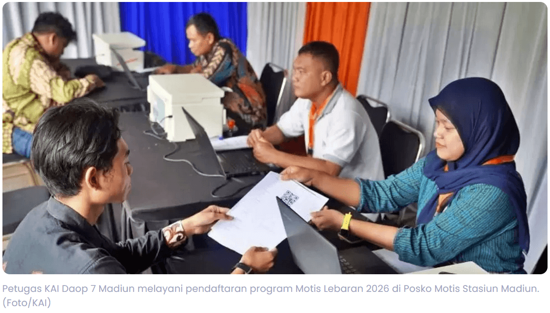 Daop 7 Madiun Buka Layanan Angkutan Motor Gratis Lebaran 2026