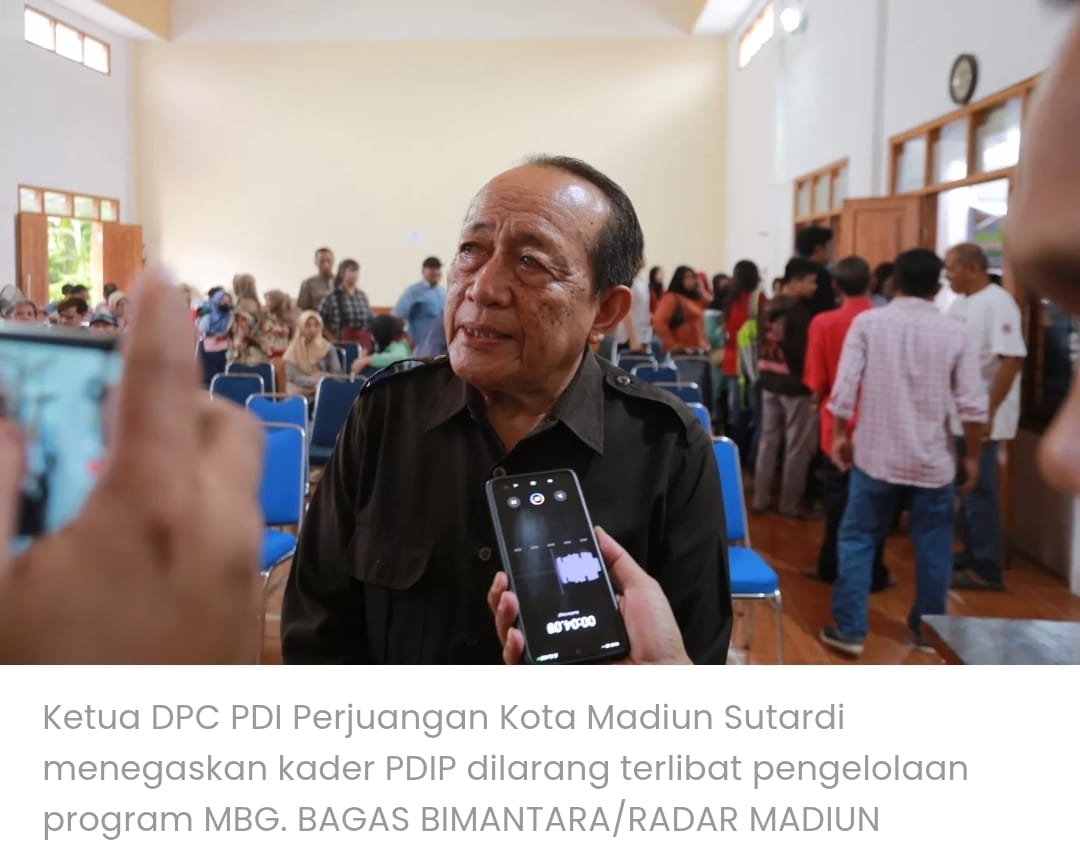 Instruksi DPP, Kader PDIP Kota Madiun Dilarang Kelola Program MBG