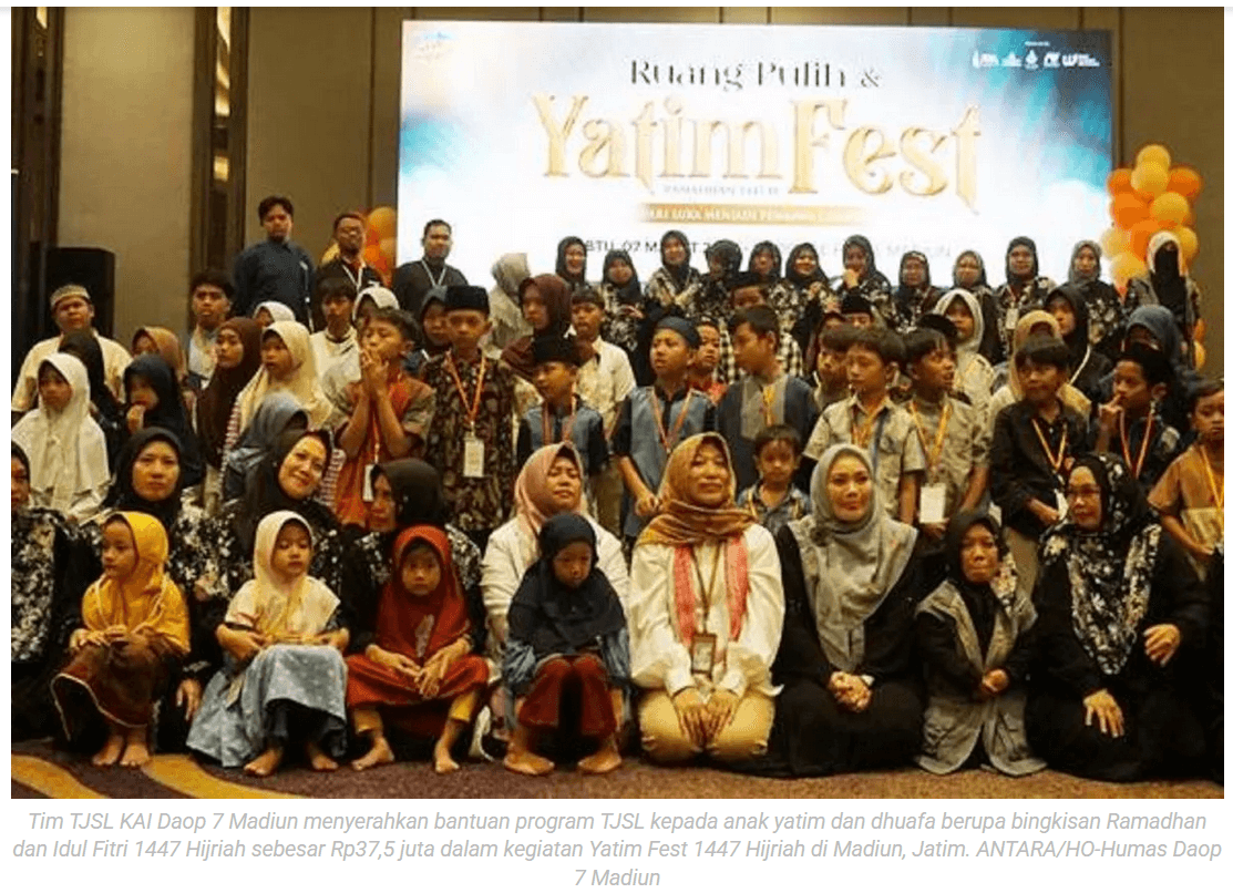 Daop 7 Madiun salurkan bantuan TJSL untuk anak yatim dan dhuafa