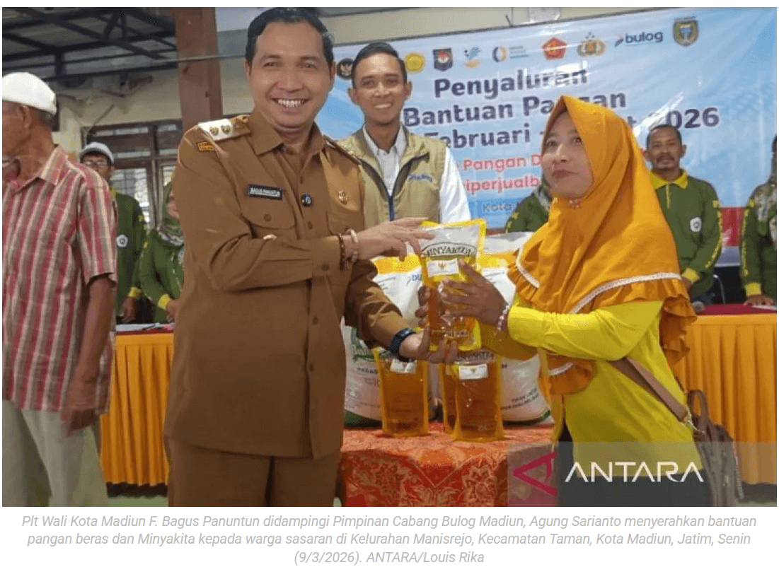 Bulog-Pemkot Madiun salurkan bantuan pangan jatah Februari-Maret 2026