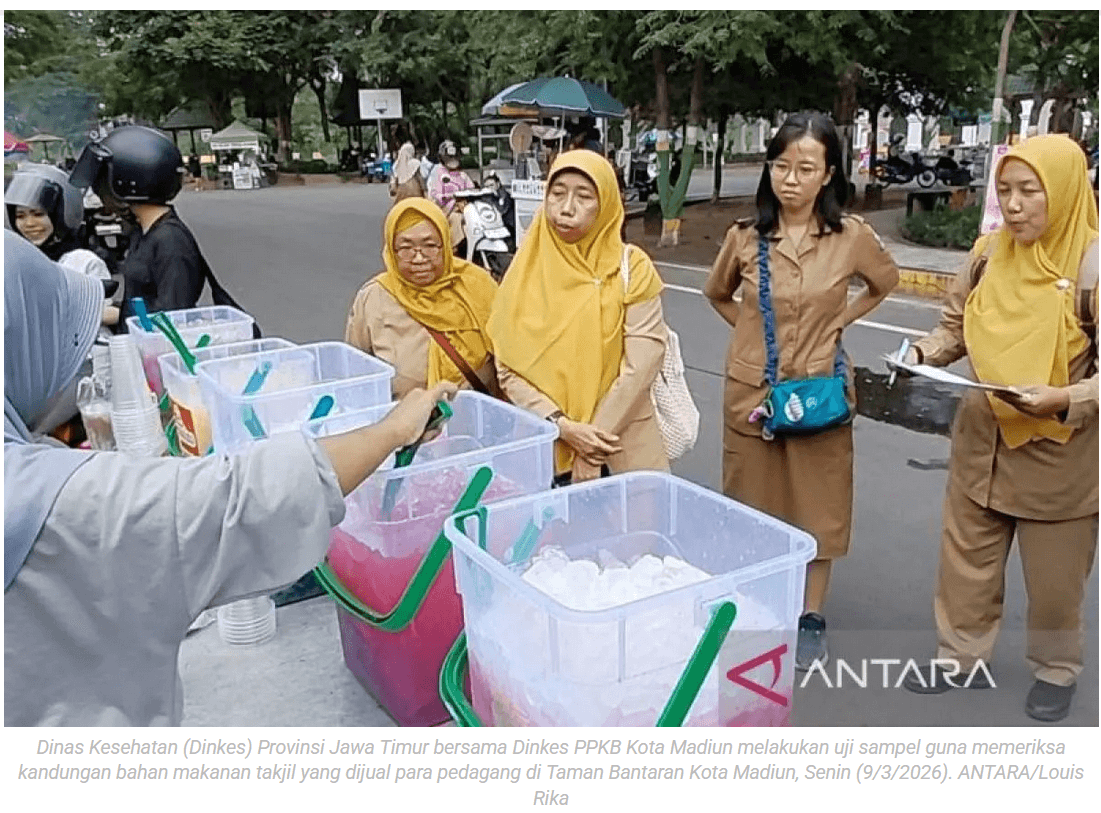 Dinkes Jatim uji sampel jajanan takjil Ramadhan PKL di Kota Madiun