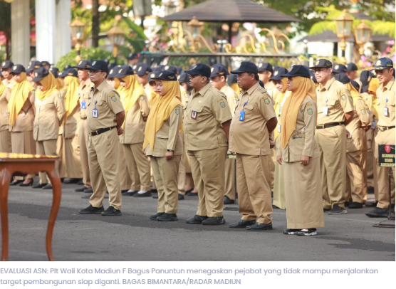 Plt Wali Kota Madiun Evaluasi Lurah hingga Kepala OPD, Tak Capai Target Siap Diganti