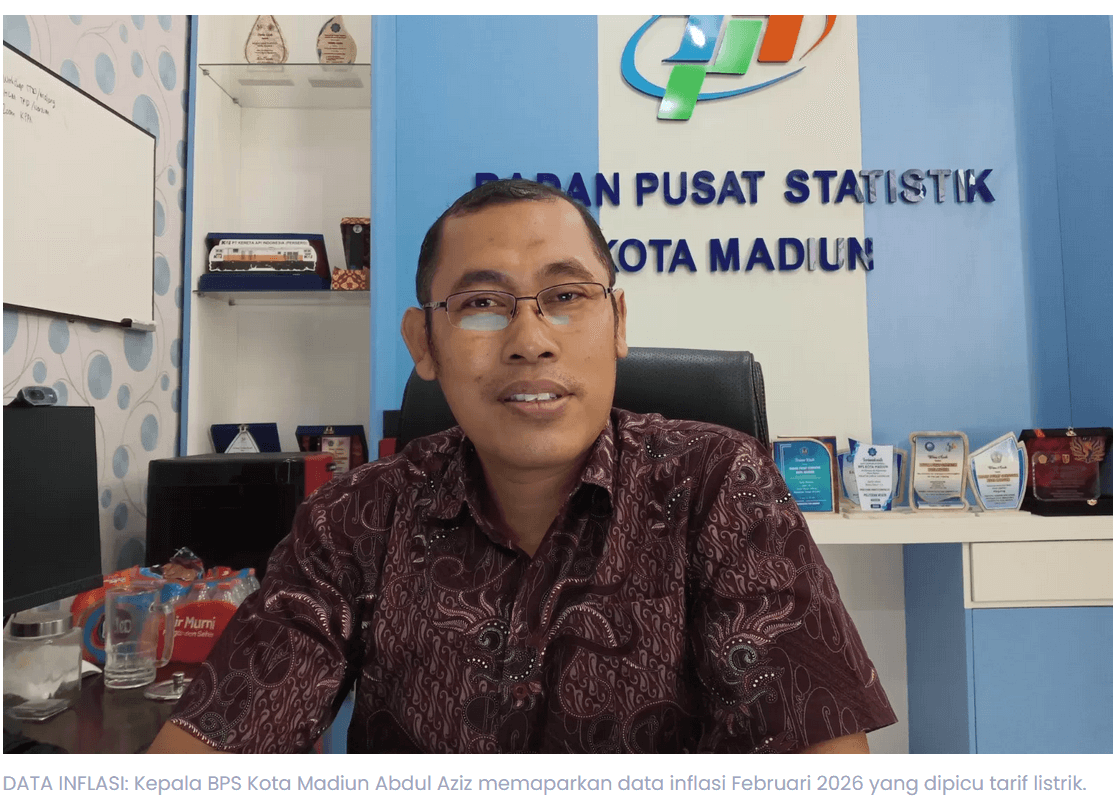 Inflasi Tahunan Kota Madiun Tembus 4,40 Persen, Tarif Listrik Jadi Penyumbang Terbesar