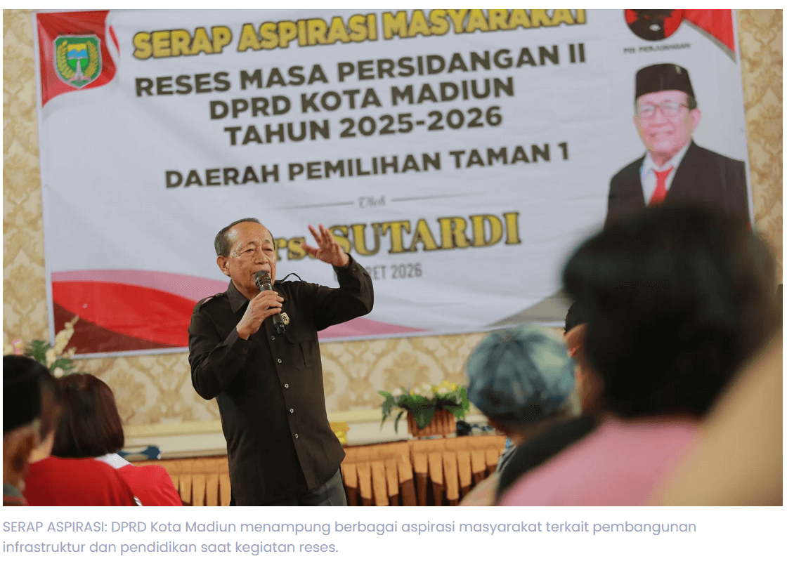 Wakil DPRD Kota Madiun Sutardi Tampung Aspirasi Warga, Masuk Pokir Pembangunan