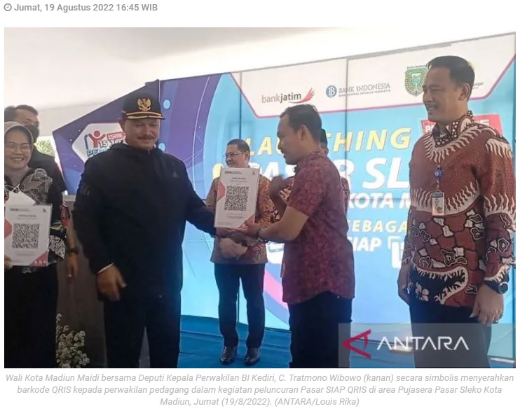 BI menerapkan Pasar Sleko di Kota Madiun sebagai pasar SIAP QRIS